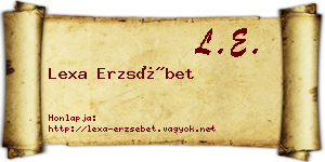 Lexa Erzsébet névjegykártya